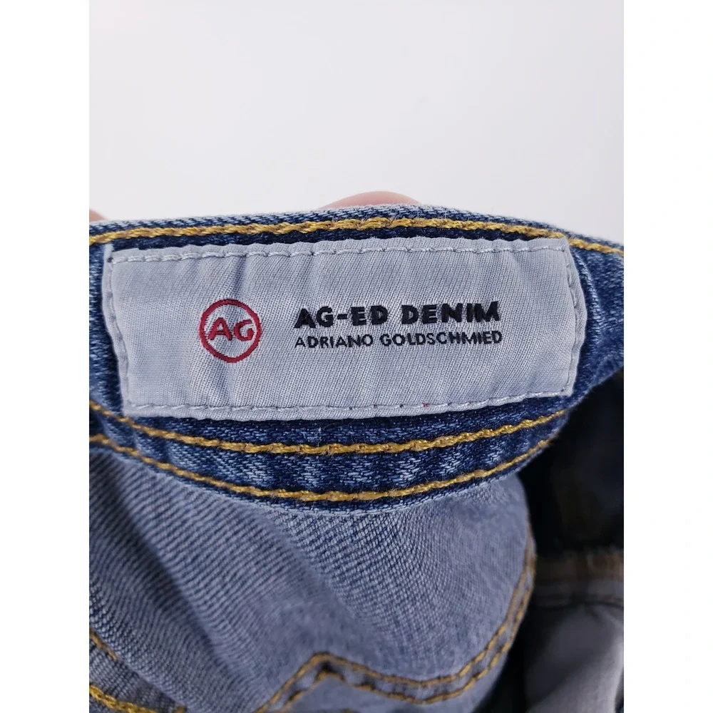AG Adriano Goldschmied Everett Slim Straight Jeans Blue Denim Stretch Size 34